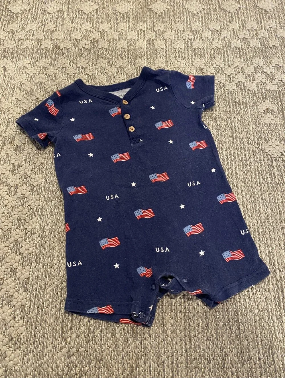 Carter's Baby Patriotic Romper USA Flag Navy Americana